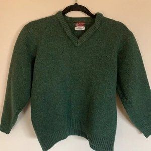 Vintage 100% Virgin Wool Sweater Forest Green